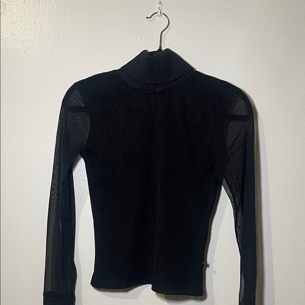 Tommy Hilfiger Black Sheer Sleeve Blouse